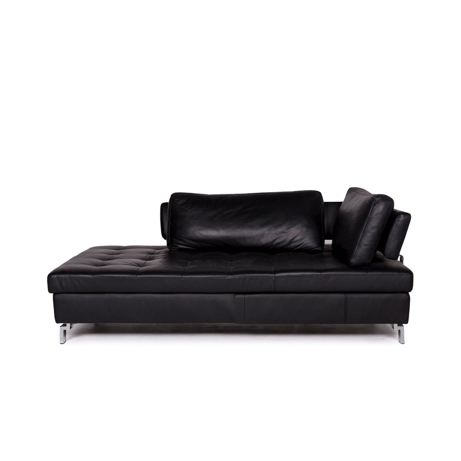 Musterring leather sofa black three-seater couch #11124