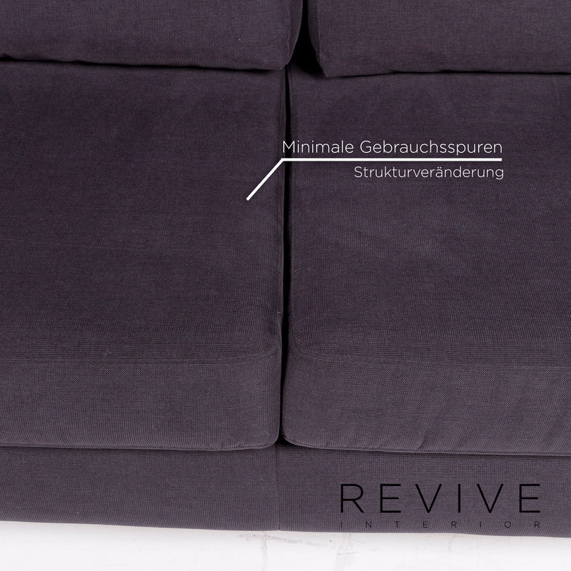 Musterring Stoff Ecksofa Anthrazit Grau Sofa Couch 