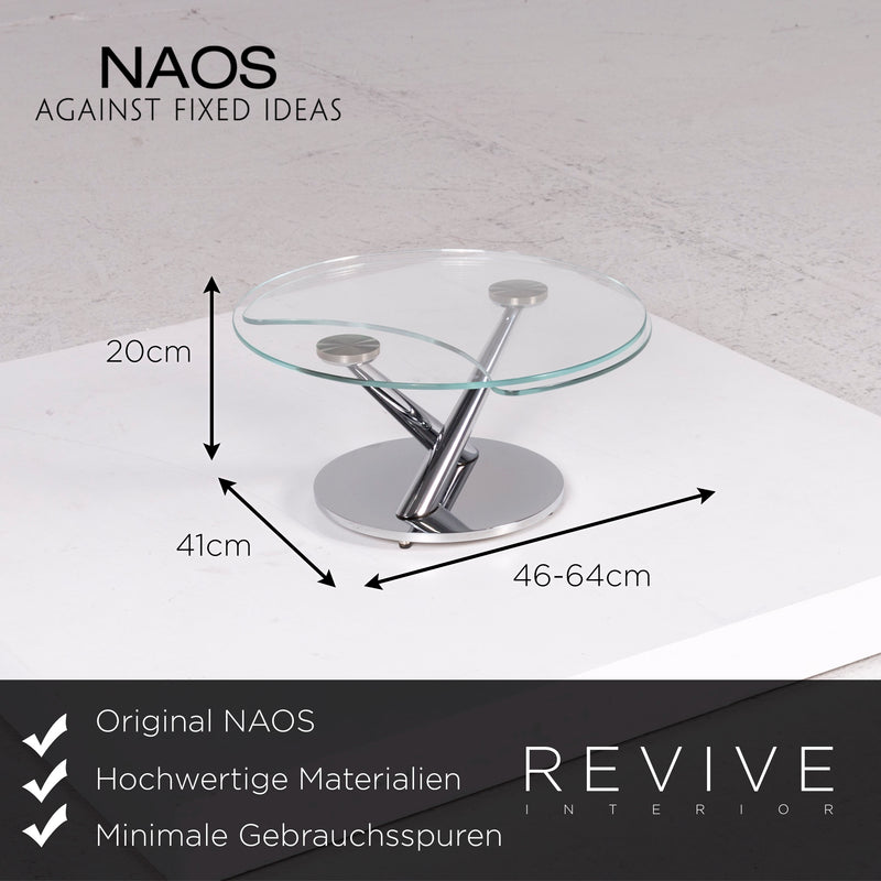 NAOS Glas Couchtisch Rund Beweglich Funktion Tisch 