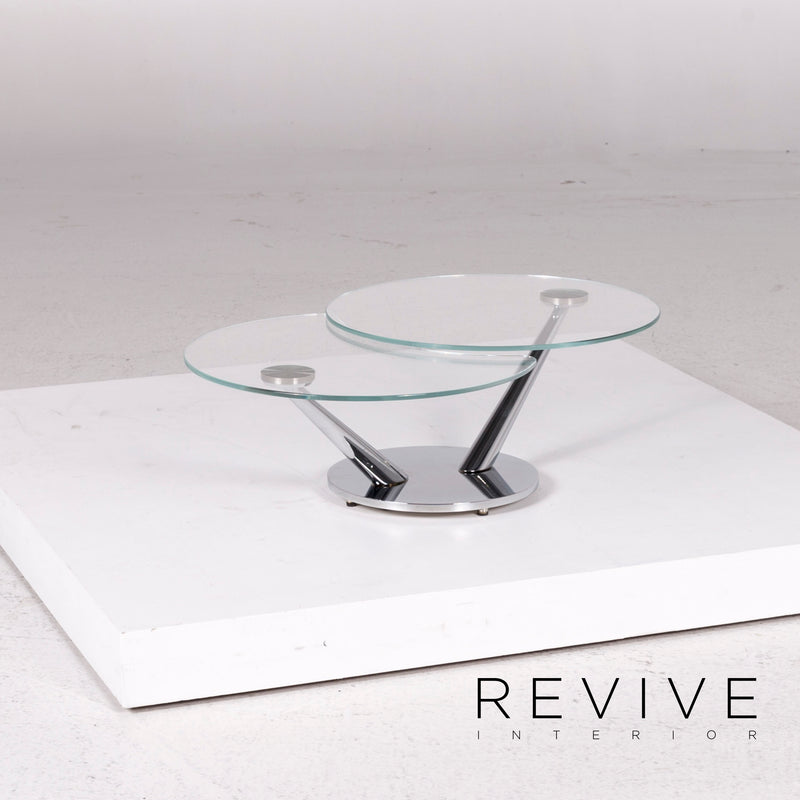 NAOS Glas Couchtisch Rund Beweglich Funktion Tisch 
