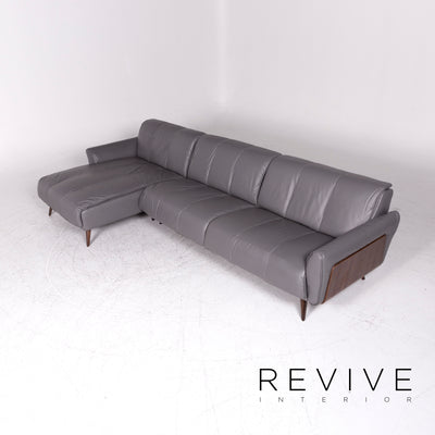 Natuzzi Editions Talento Designer Leder Ecksofa Grau Sofa Couch #9220