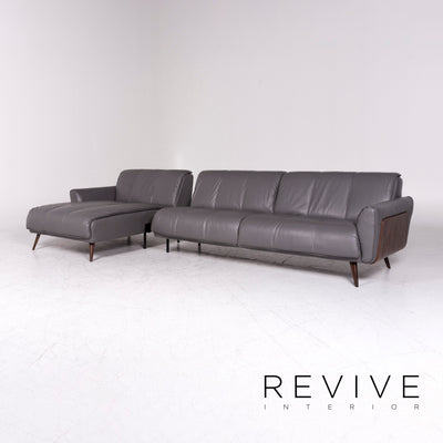 Natuzzi Editions Talento Designer Leder Ecksofa Grau Sofa Couch #9220