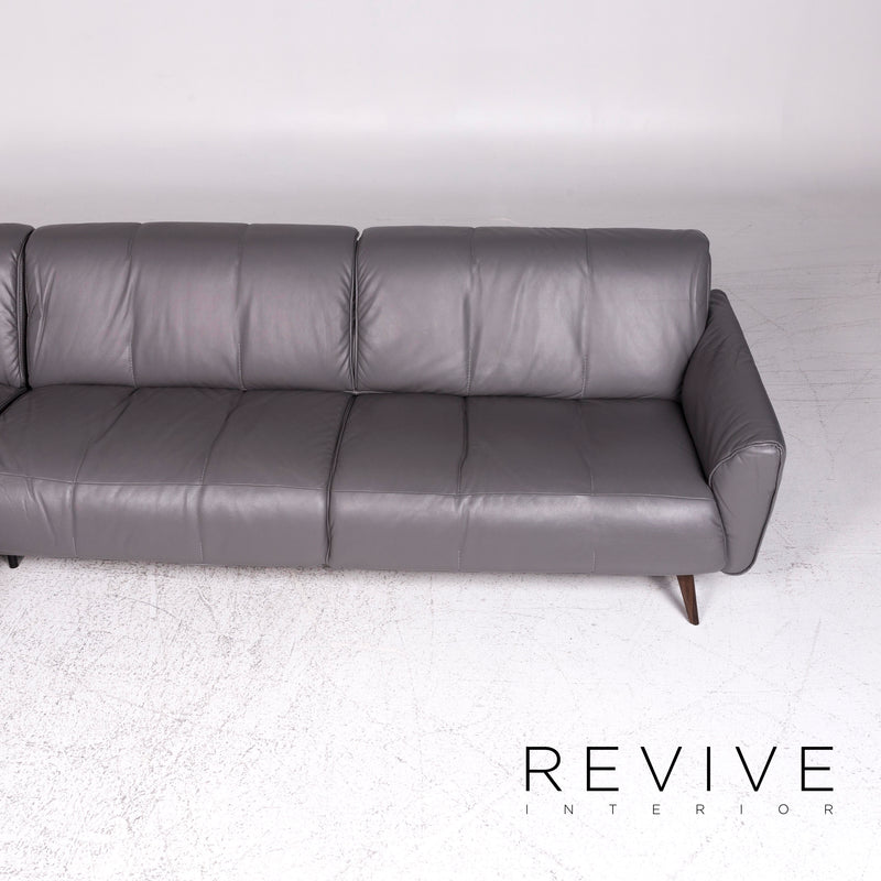 Natuzzi Editions Talento Designer Leder Ecksofa Grau Sofa Couch 