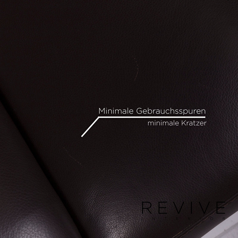 Natuzzi Relevé Leder Sofa Braun Dreisitzer 