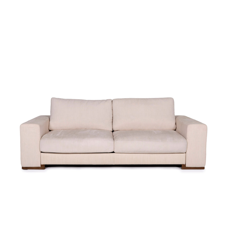 Natuzzi Stoff Sofa Creme Zweisitzer Couch #11375