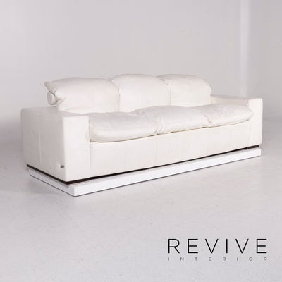 Nieri Leder Sofa Garnitur Weiß 1x Dreisitzer 1x Zweisitzer #10892