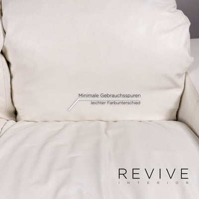 Nieri Leder Sofa Garnitur Weiß 1x Dreisitzer 1x Zweisitzer #10892
