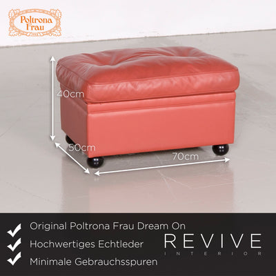 Poltrona Frau Dream On Designer Leder Sofa Hocker Garnitur Orange Echtleder Zweisitzer Viersitzer Couch #7272