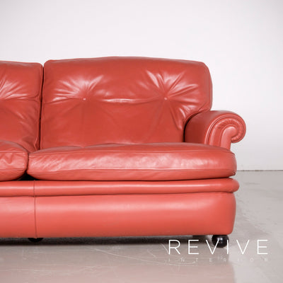 Poltrona Frau Dream On Leder Sofa Orange Zweisitzer Couch #7074