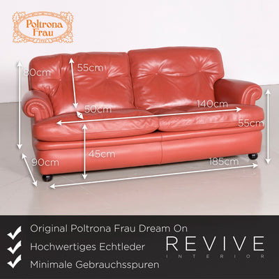 Poltrona Frau Dream On Leder Sofa Orange Zweisitzer Couch #7074