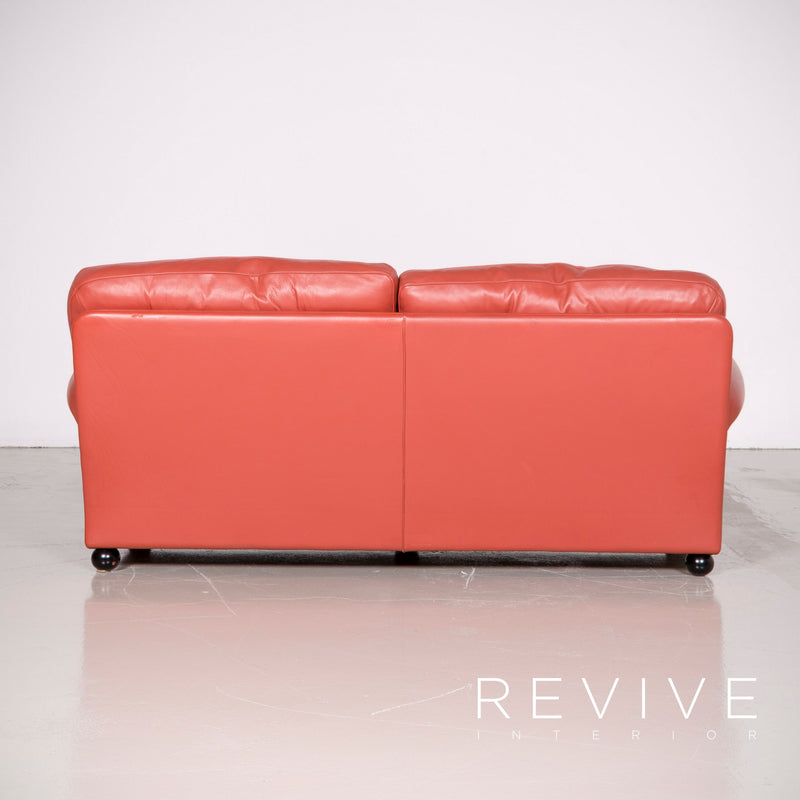 Poltrona Frau Dream On Leder Sofa Orange Zweisitzer Couch 