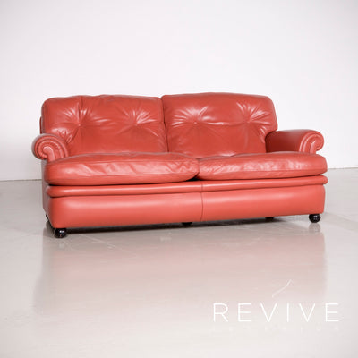 Poltrona Frau Dream On Leder Sofa Orange Zweisitzer Couch #7074