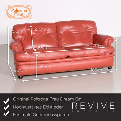 Poltrona Frau Dream On Designer Leder Sofa Hocker Garnitur Orange Echtleder Zweisitzer Viersitzer Couch #7272
