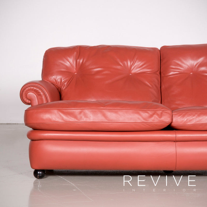 Poltrona Frau Dream On Leder Sofa Orange Zweisitzer Couch 