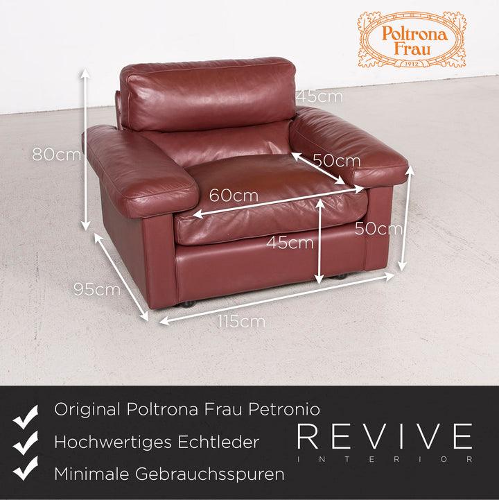 Poltrona Frau Petronio designer leather sofa set red genuine leather two-seater couch #8143