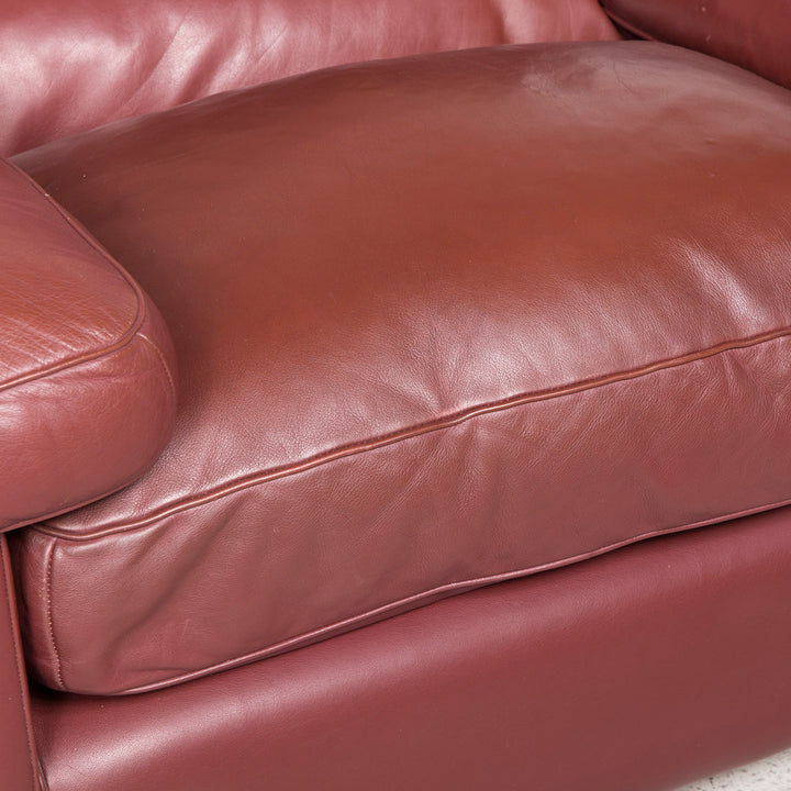 Poltrona Frau Petronio designer leather sofa set red genuine leather two-seater couch #8143