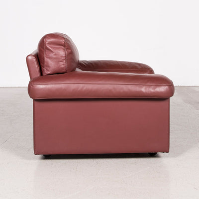 Poltrona Frau Petronio Designer Leder Sofa Garnitur Rot Echtleder Zweisitzer Couch #8143