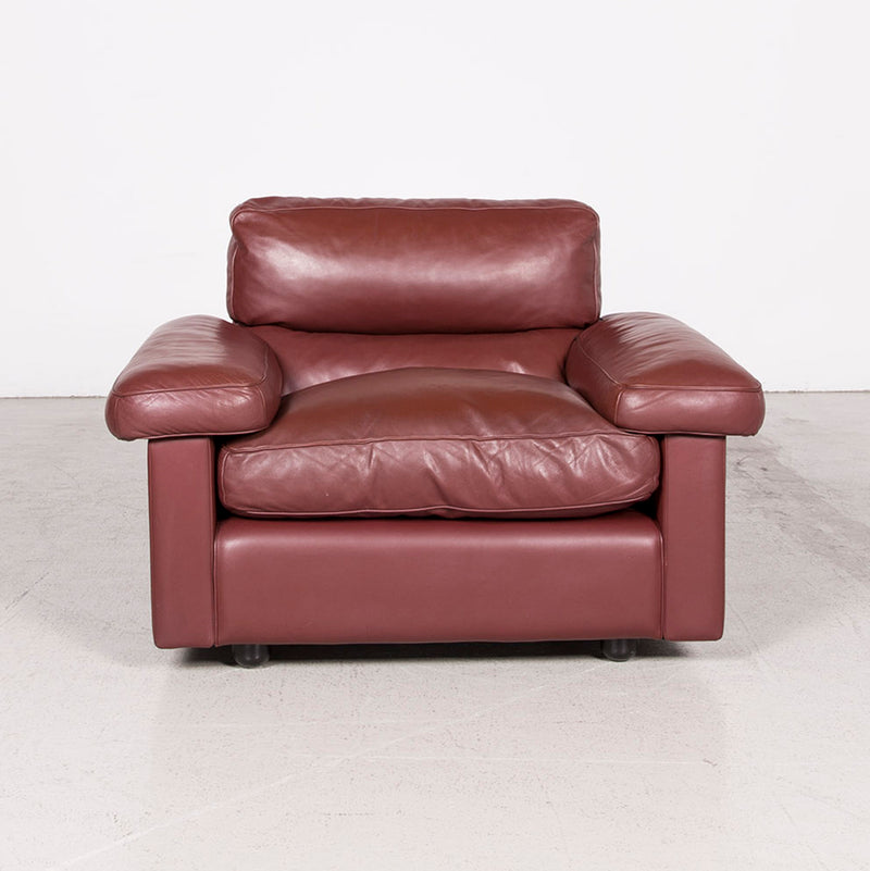 Poltrona Frau Petronio Designer Leder Sofa Garnitur Rot Echtleder Zweisitzer Couch 