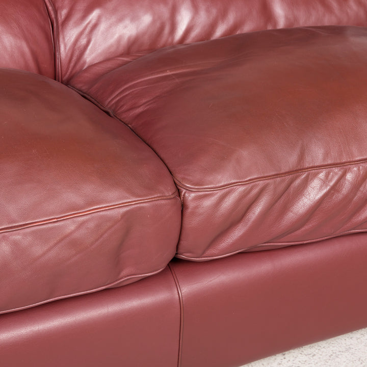Poltrona Frau Petronio designer leather sofa set red genuine leather two-seater couch #8143