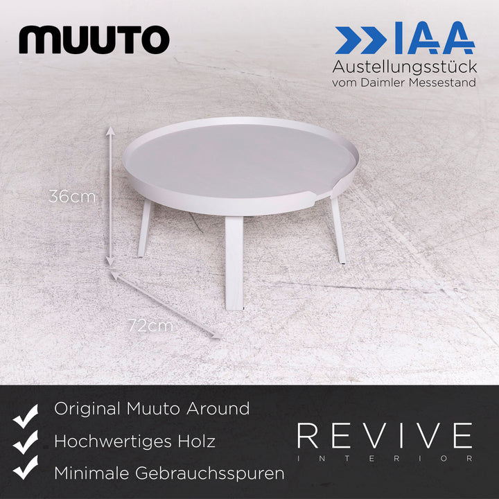 Muuto Around Designer Holz Couchtisch Grau Tisch Echtholz #8802