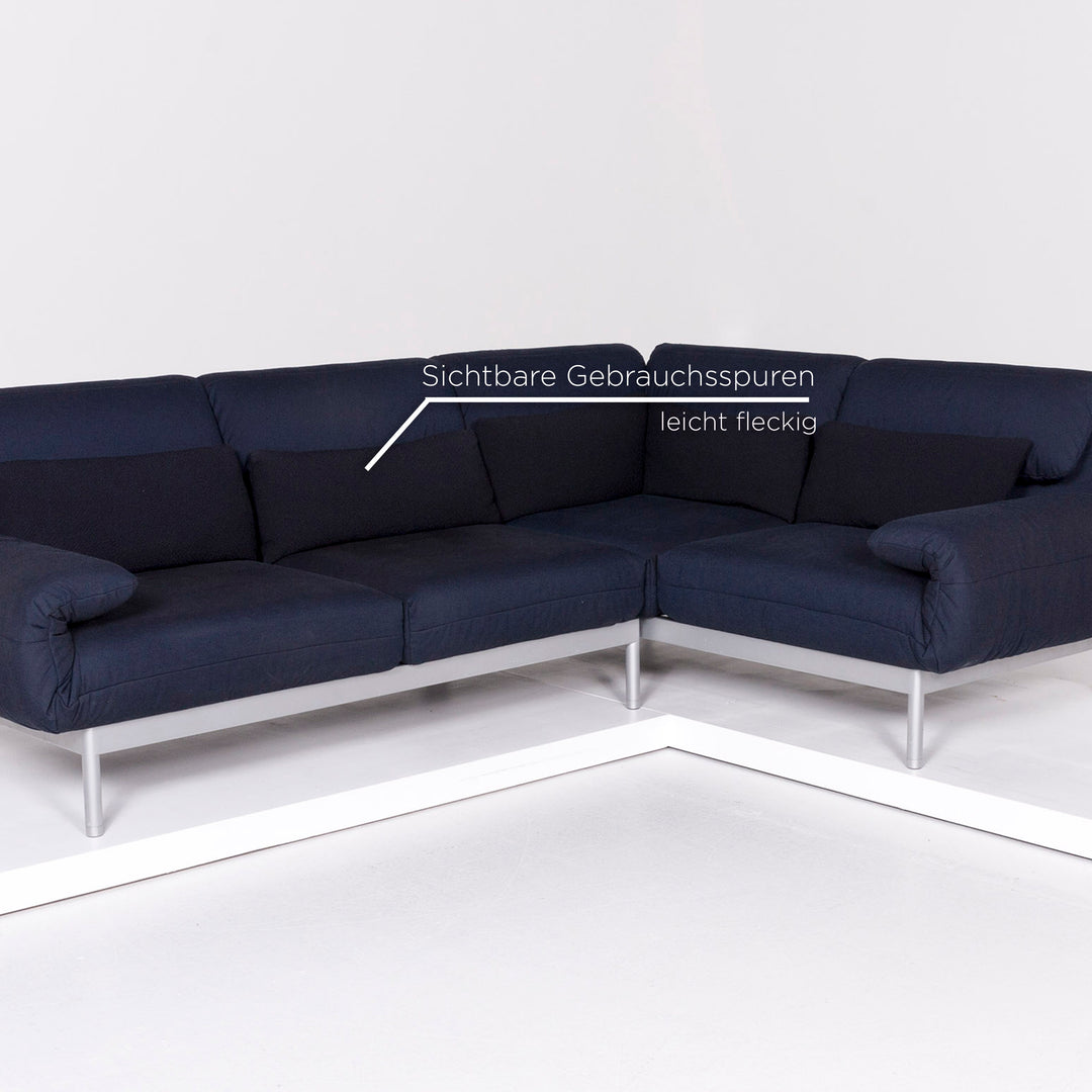 Rolf Benz Plura Stoff Ecksofa Blau inkl. Nierenkissen Sofa Schlaffunktion Funktion Couch #10392