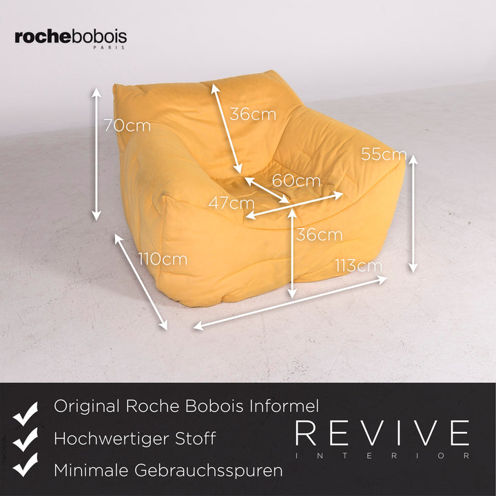 Roche Bobois Informel Designer Stoff Sessel Gelb by Hans Hopfer #8489