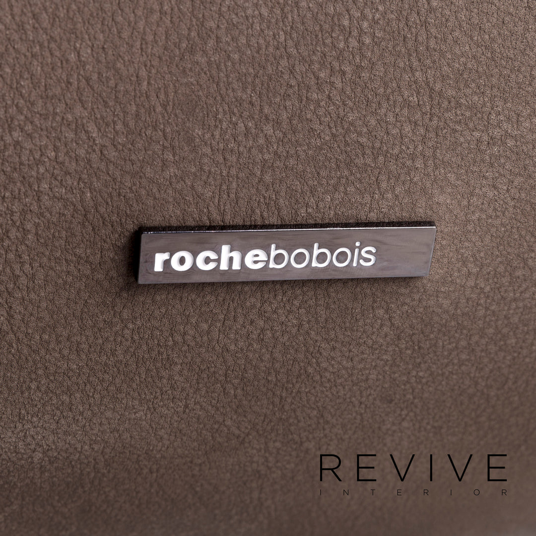 Roche Bobois Profile Roberto Tapinassi & Maurizio Manzoni Leder Sofa Beige Zweisitzer Couch #9482