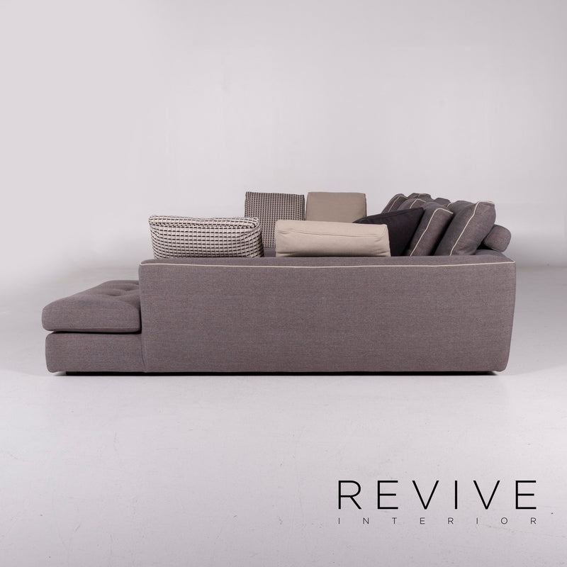 Roche Bobois URBAN Stoff Ecksofa Grau inkl. Kissen Sofa Sacha Lakic Couch 