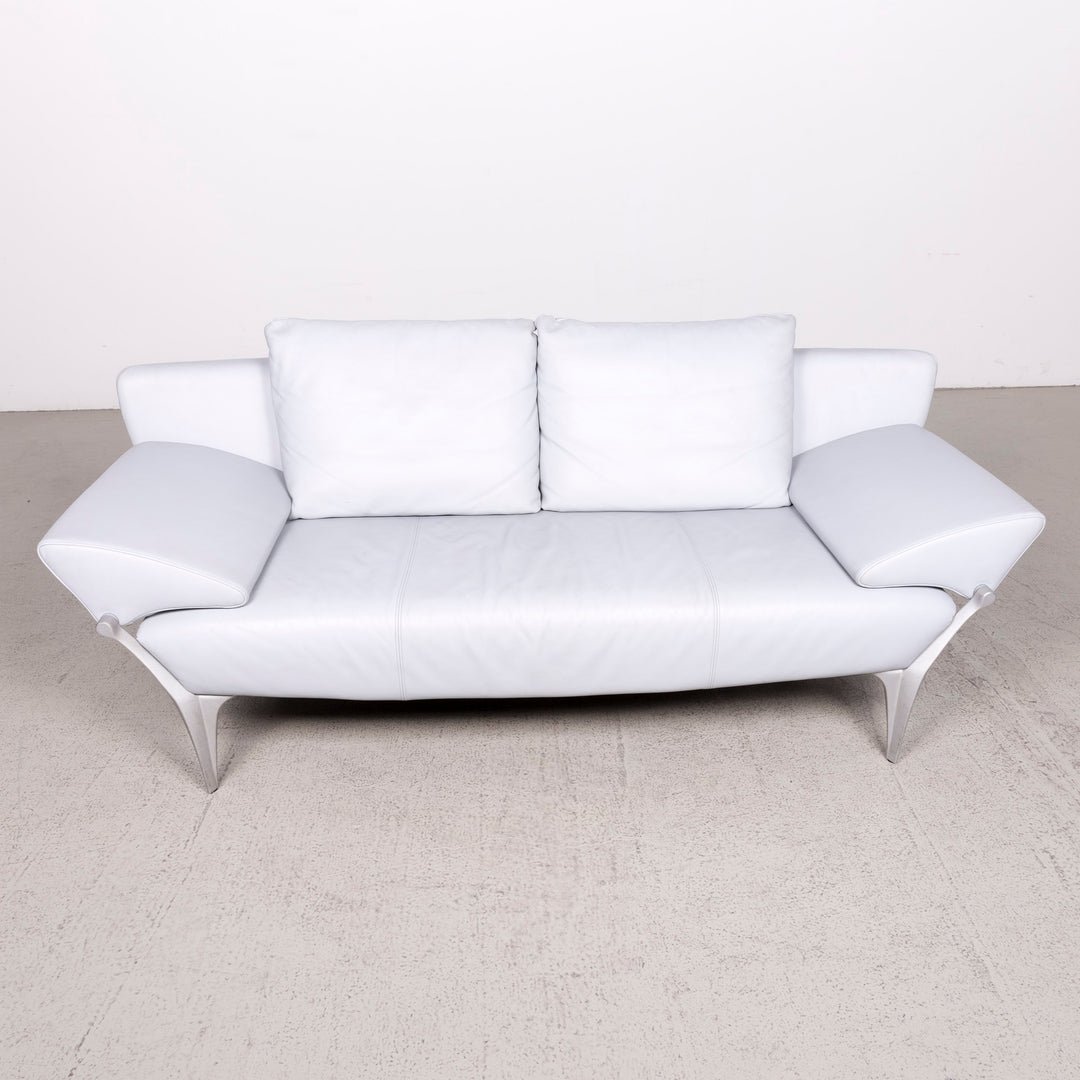 Rolf Benz 1600 Designer Leder Sofa Blau Dreisitzer Echtleder Couch #8389
