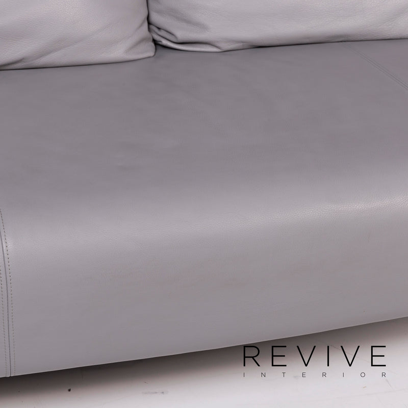 Rolf Benz 1600 Leder Sofa Grau Zweisitzer 