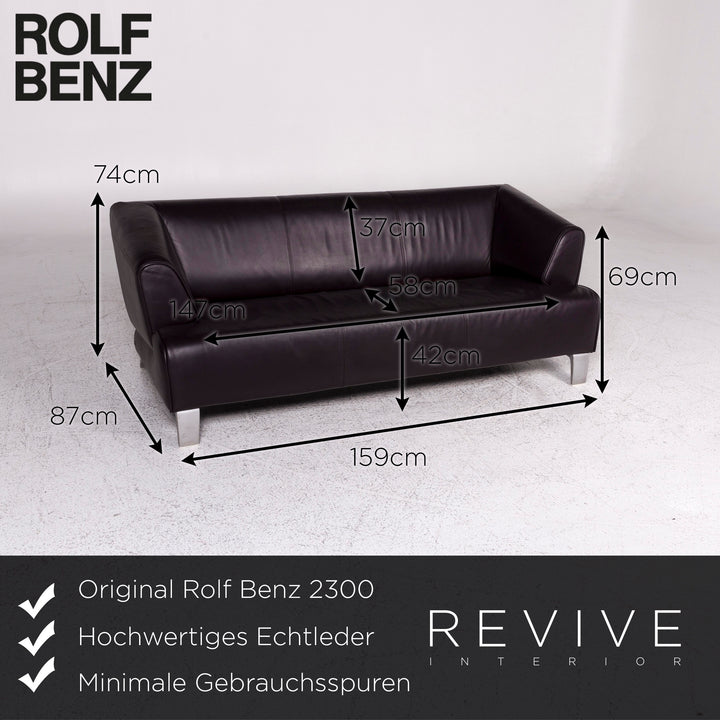 Rolf Benz 2300 Braun Leder Sofa Braun Dreisitzer Couch #9734