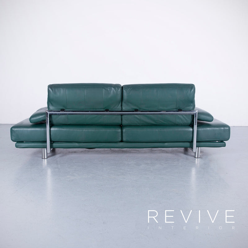 Rolf Benz 2400 Leder Sofa Grün Zweisitzer Couch Funktion Echtleder 