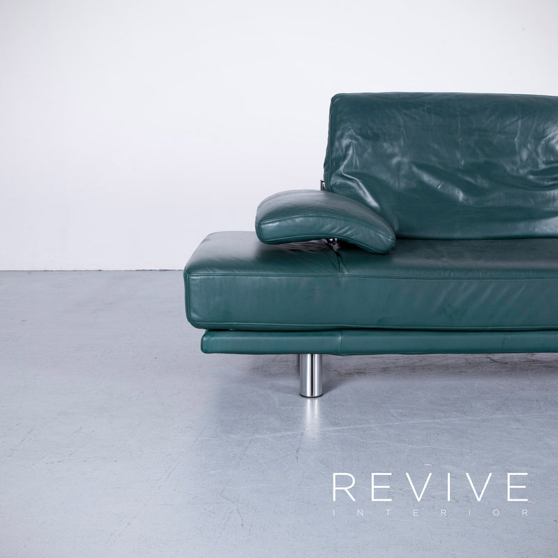Rolf Benz 2400 Leder Sofa Grün Zweisitzer Couch Funktion Echtleder 