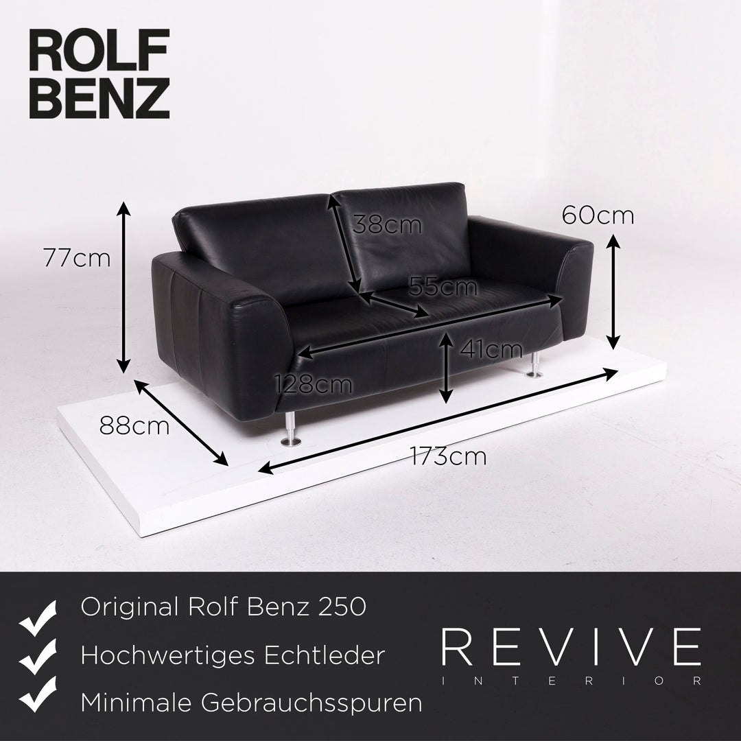 Rolf Benz 250 leather sofa set 1x three-seater 1x two-seater #11583