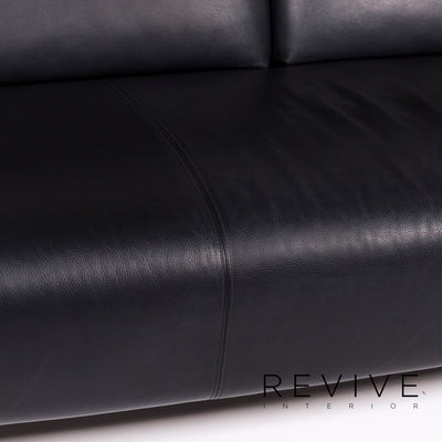 Rolf Benz 250 Leder Sofa Schwarz Dreisitzer Couch #11437