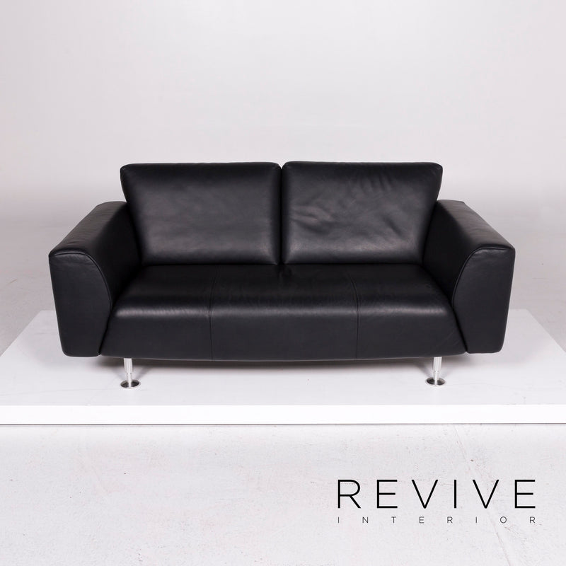 Rolf Benz 250 Leder Sofa Schwarz Dreisitzer Couch 