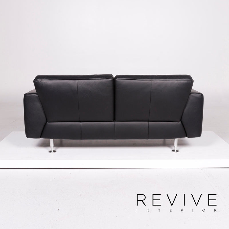 Rolf Benz 250 Leder Sofa Schwarz Dreisitzer Couch 