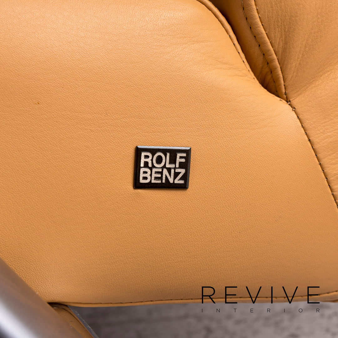 Rolf Benz 2600 Leder Liege Gelb Relax #9102