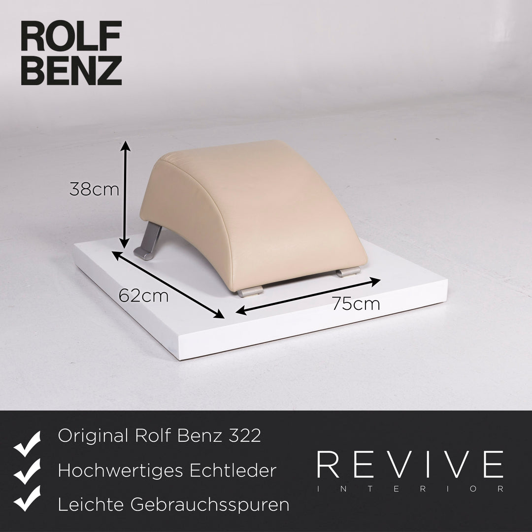 Rolf Benz 322 Leder Sofa Garnitur Beige Dreisitzer Zweisitzer Hocker #10830