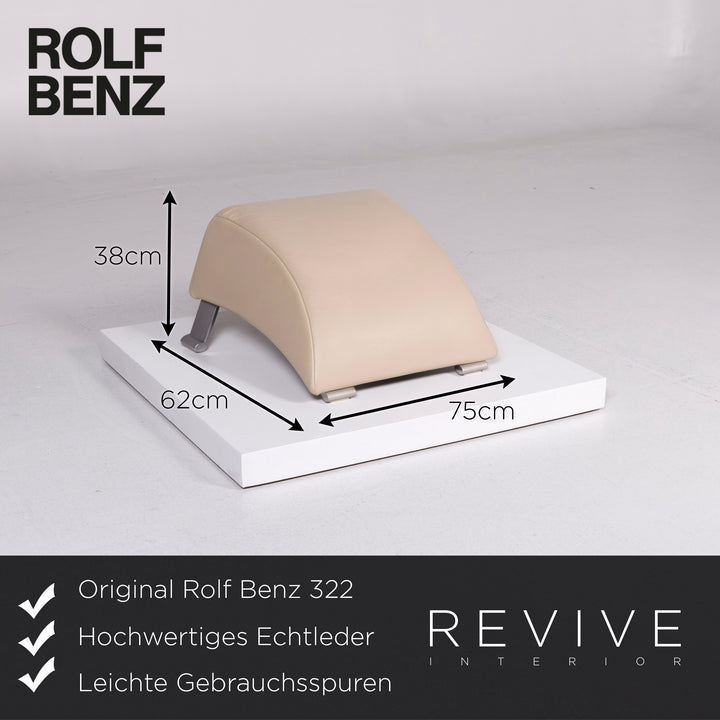Rolf Benz 322 Leder Sofa Garnitur Beige Dreisitzer Zweisitzer Hocker #10830