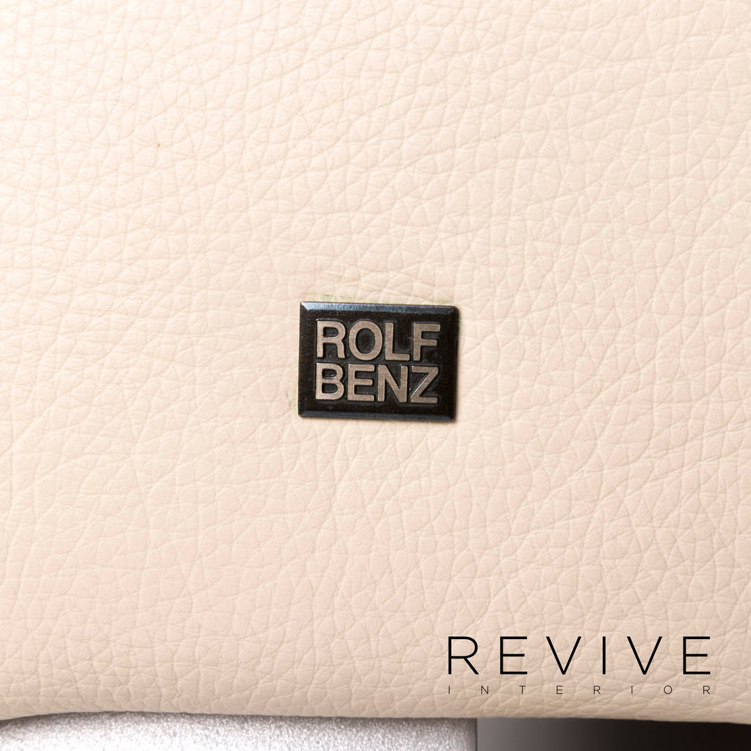 Rolf Benz 322 Leder Sofa Garnitur Beige Dreisitzer Zweisitzer Hocker #10830