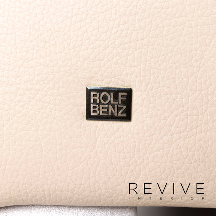 Rolf Benz 322 Leder Sofa Garnitur Beige Dreisitzer Zweisitzer Hocker #10830