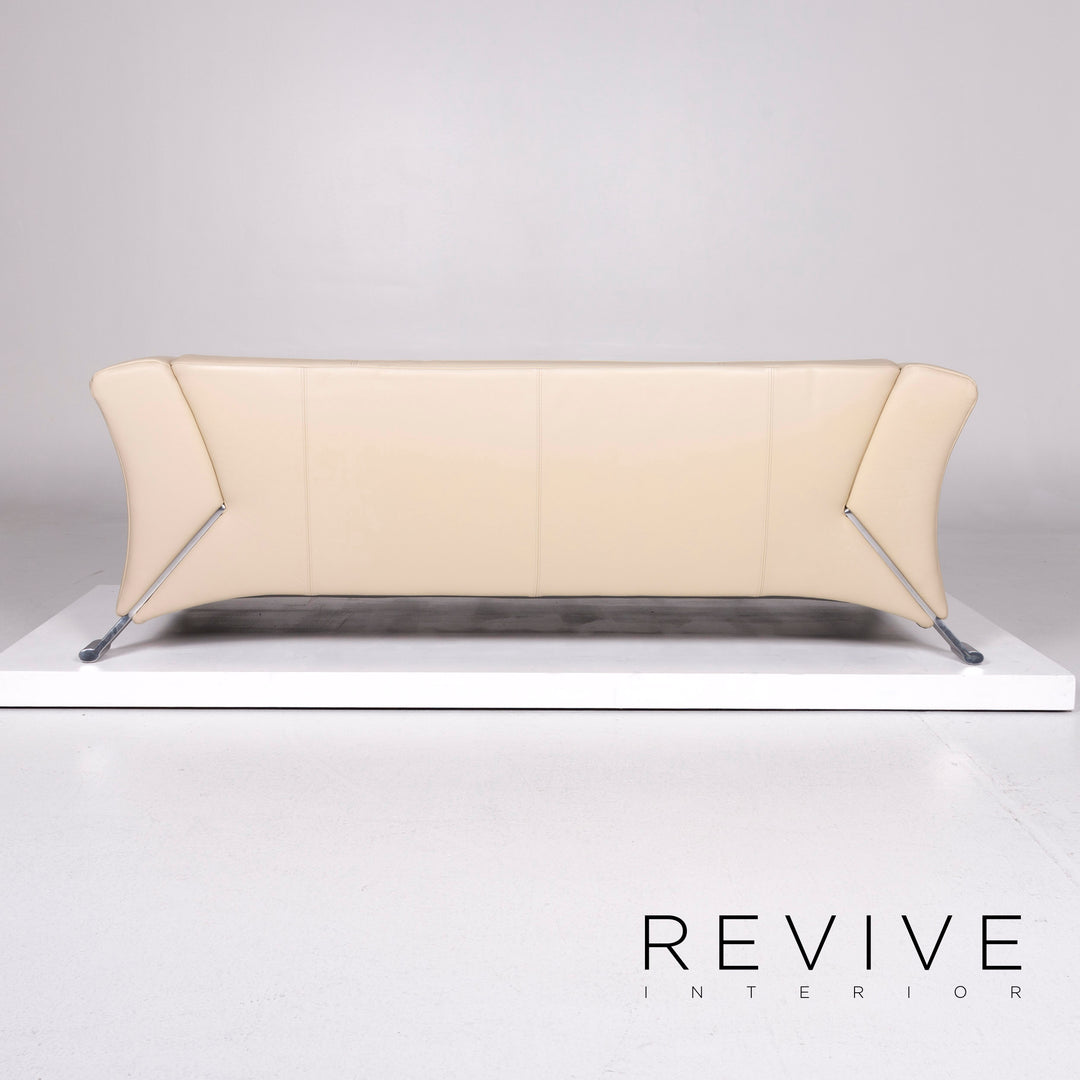 Rolf Benz 322 Leder Sofa Garnitur Beige Dreisitzer Zweisitzer Hocker #10830
