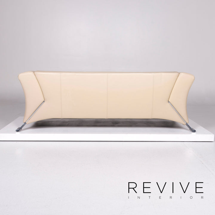 Rolf Benz 322 Leder Sofa Garnitur Beige Dreisitzer Zweisitzer Hocker #10830