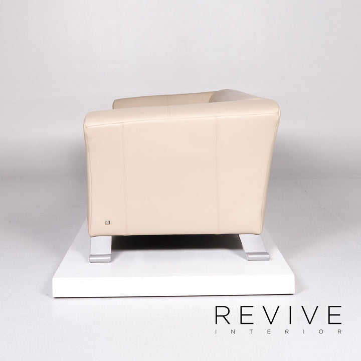 Rolf Benz 322 Leder Sofa Garnitur Beige Dreisitzer Zweisitzer Hocker #10830