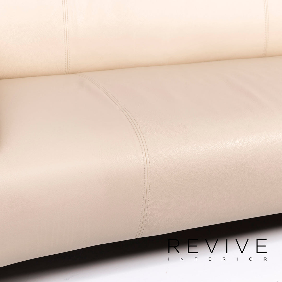 Rolf Benz 322 Leder Sofa Garnitur Beige Dreisitzer Zweisitzer Hocker #10830