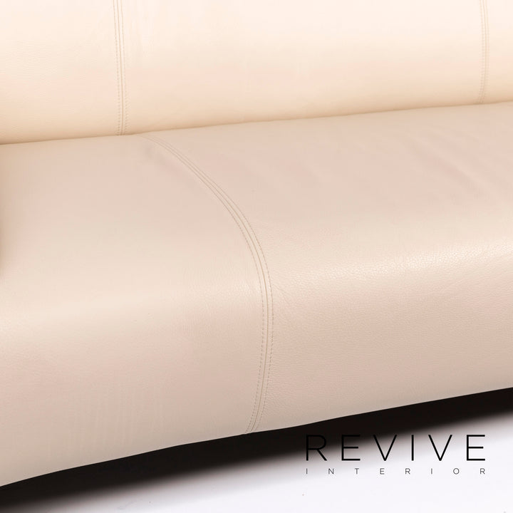 Rolf Benz 322 Leder Sofa Garnitur Beige Dreisitzer Zweisitzer Hocker #10830