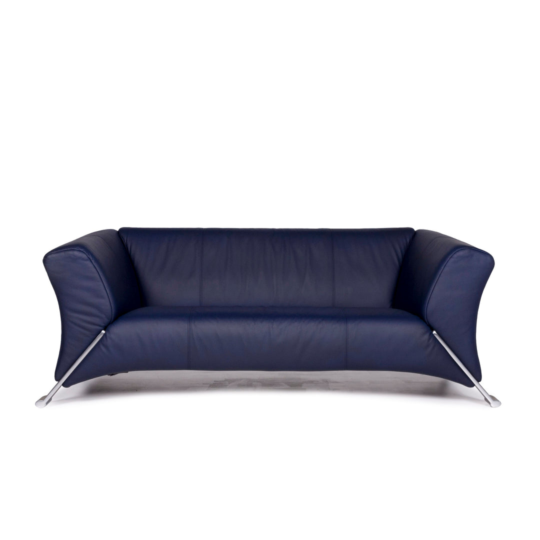 Rolf Benz 322 Leder Sofa Blau Zweisitzer Couch #10517