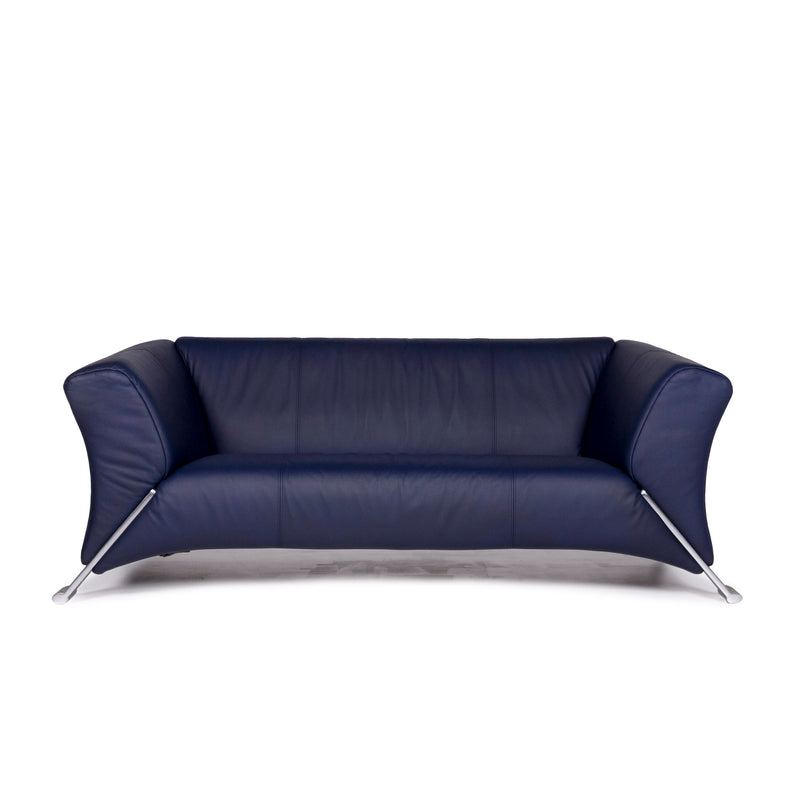 Rolf Benz 322 Leder Sofa Blau Zweisitzer Couch 