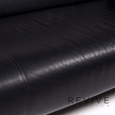 Rolf Benz 322 Leder Sofa Schwarz Dreisitzer Couch #11833